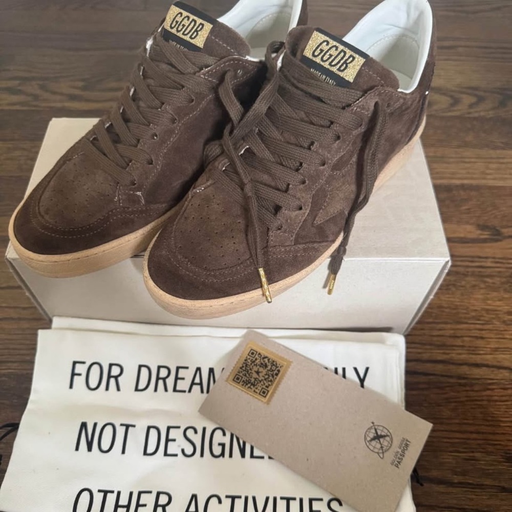 Women’s Golden Goose Ball Star Mustang (Brown) Suede Sneakers Size 37